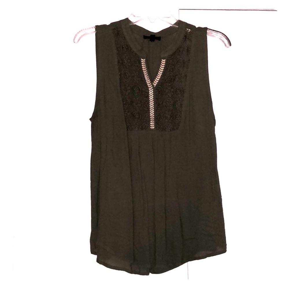 Adorable short sleeve blouse olive color